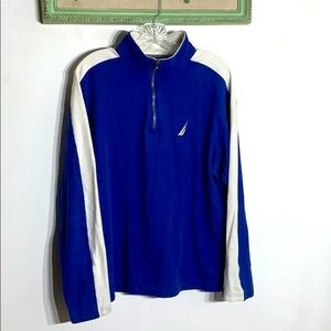Vintage 90s Nautica royal blue half zip pullover sweater large track jacket
